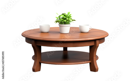 Rustic Wood Coffee Table in transparent background