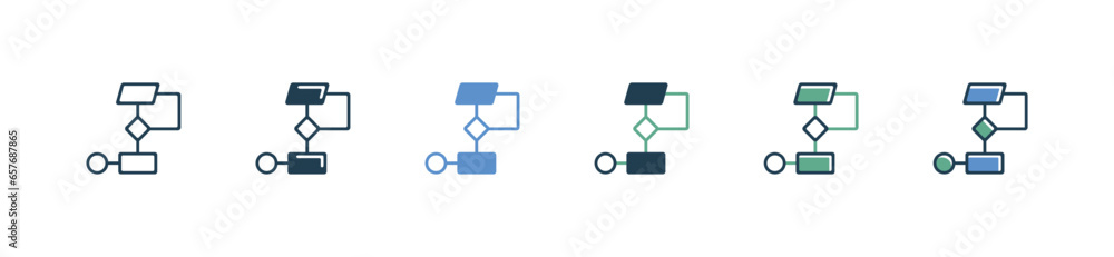simple flowchart diagram business workflow process icon vector business ...