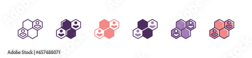 business global network social hive connect community icon bee hexagon net group structure marketing people symbol illustration