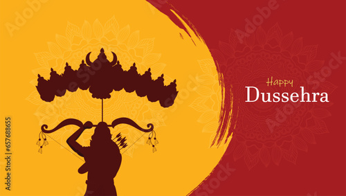 Happy Dussehra background showing festival of India