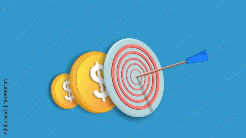 The arrow accurately hit the center of the target. The concept of achieving a business goal.
Animation. The arrow accurately hit the center of the target. The concept of achieving a business goal.
Animation.