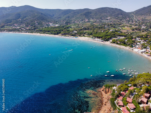 Fototapeta Naklejka Na Ścianę i Meble -  aerial view of the coast of ​​the Island of Elba.
