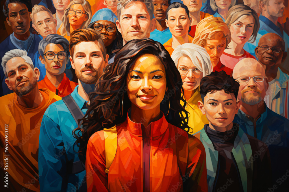 Concept of diversity partnership support and people with diversity , abstract Concept of diversity partnership support and people with diversity , abstract