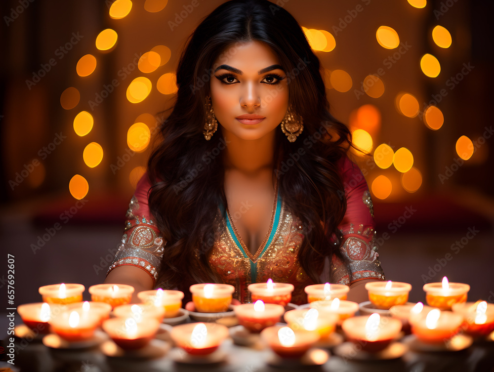 Indian Holiday Diwali_diyas_celebration Indian Holiday Diwali_diyas_celebration