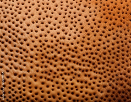 Ostrich skin leather, bumps or holes that trigger trypophobia