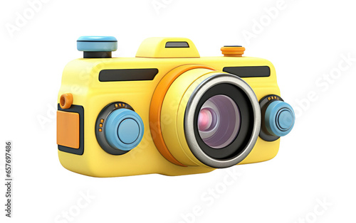 Whimsical 3D Cartoon Camera on isolated background