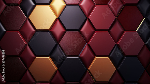 Symphony of Opulent Craftsmanship  A 3D Rendered Background Featuring Meticulously Crafted Luxury Red and Brown Paper Artistry Transformed into an Opulent Template Design  Ideal for Elevating High 