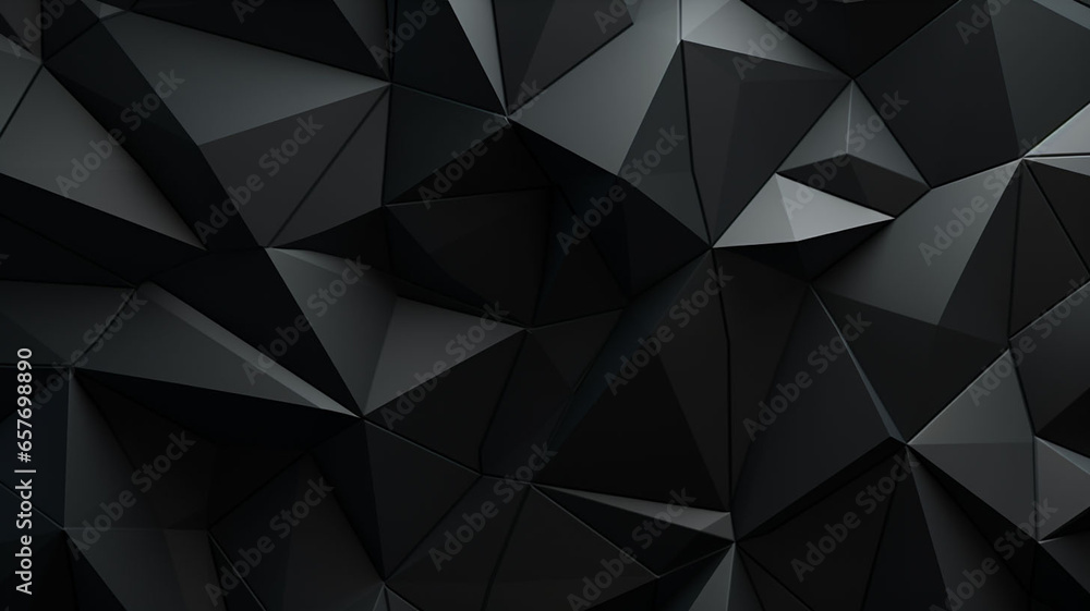 Fototapeta premium Timeless Opulence: 3D Rendered Black Marble Showcasing a Meticulously Designed Graphite Stone Pattern Enhanced with Intricate Polygonal Line Cracks and Dynamic Cracking Effects