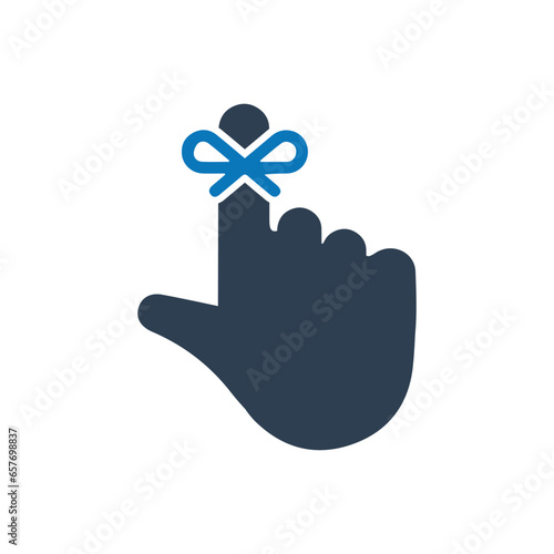 Hand with string / reminder icon
