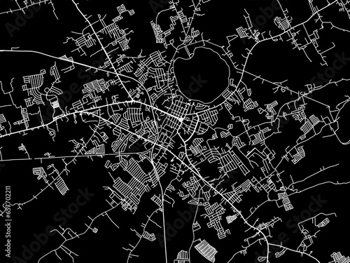 Vector road map of the city of  San Pablo in the Philippines with white roads on a black background.