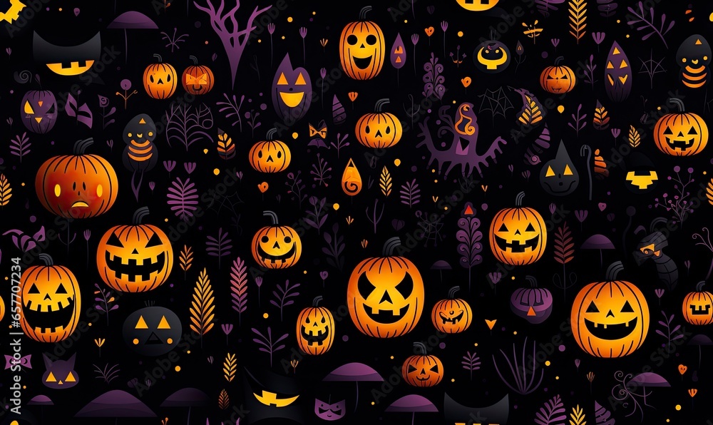 Halloween Pattern Background, Generative AI Halloween Pattern Background, Generative AI