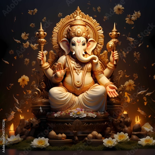 golden Ganesha statue