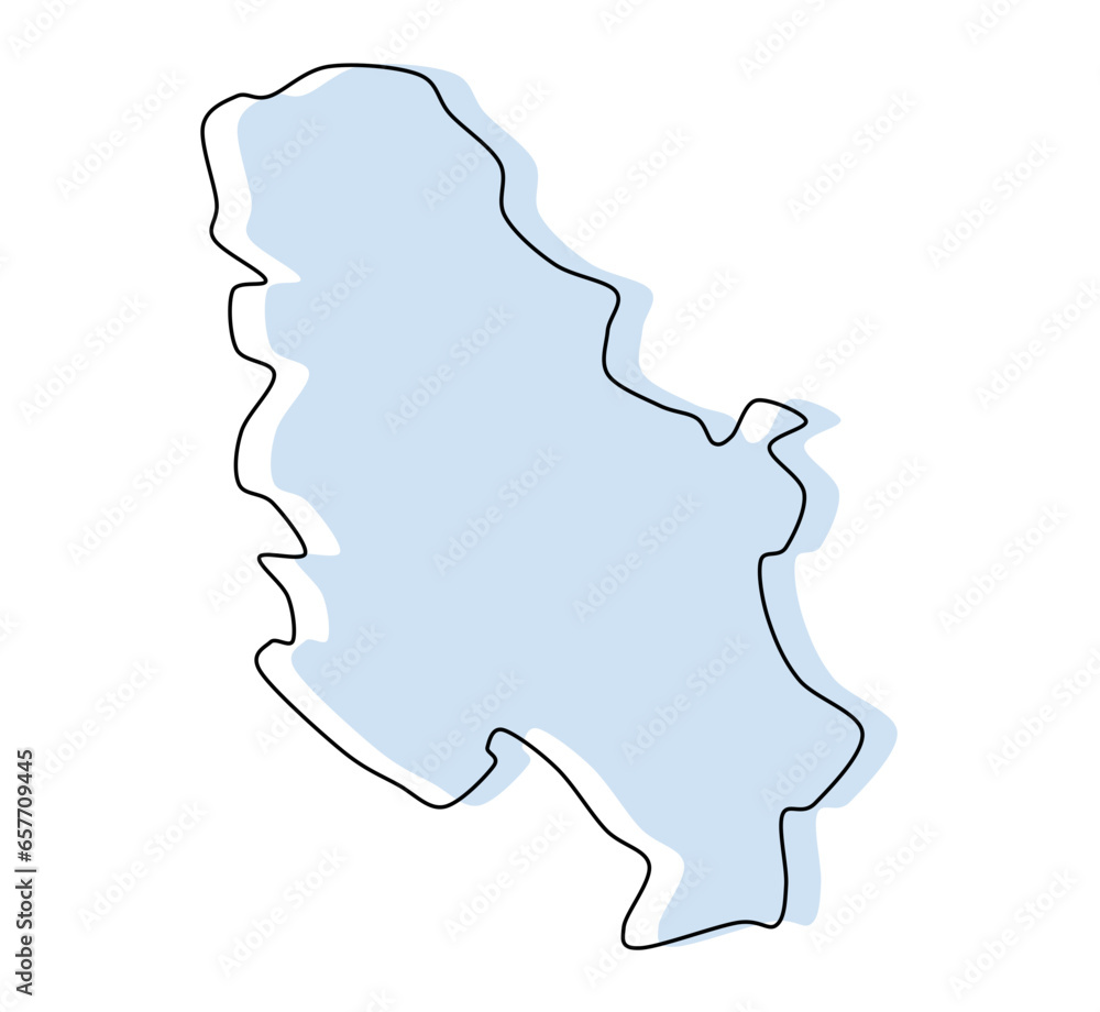 serbia map, serbia vector, serbia outline, serbia stylized