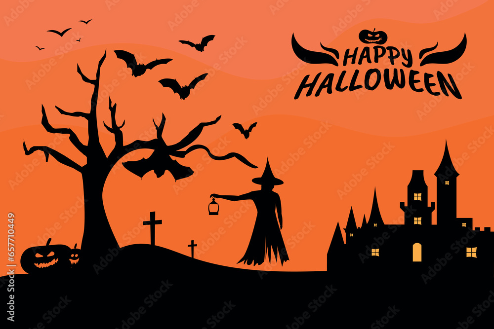 happy halloween background with dark theme