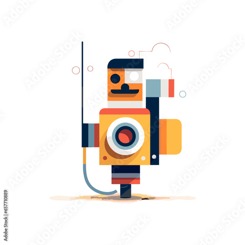 photo in camera Notion Minimalist Character Illustration