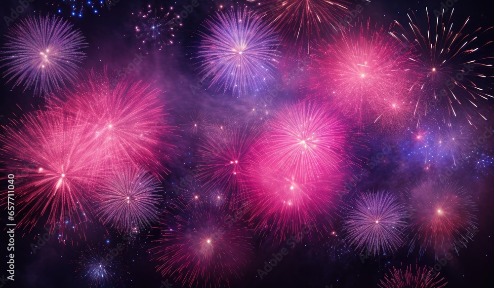 Fototapeta premium Fireworks lighting up the night sky in a vibrant display of colors