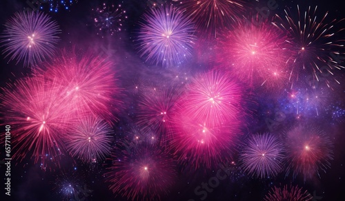 Fireworks lighting up the night sky in a vibrant display of colors