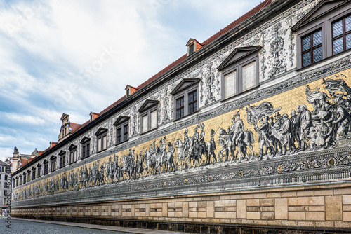 Procession of Princes Mural Wall, Furstenzug in Dresden, Saxony, Germany photo