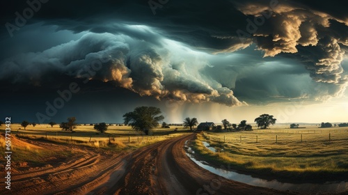 Witness the beauty and power of nature as storm clouds loom overhead. Magnificent landscape.