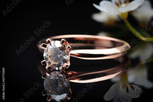 fashionable ring jewelry photography with shiny gemstone generative ai © Align