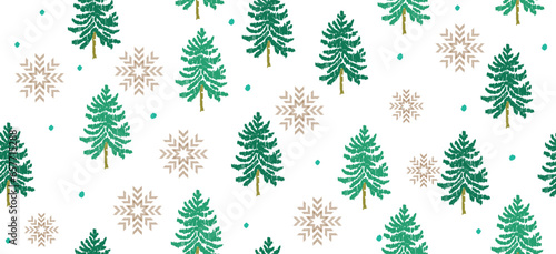 Motif Christmas ethnic handmade beautiful Ikat art. Xmas background. folk embroidery Christmas pattern, Ikat art ornament print. red,green colors. Reindeer, christmas tree,Mistletoe, poinsettia design