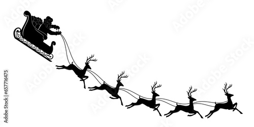 santa claus sleigh with reindeer