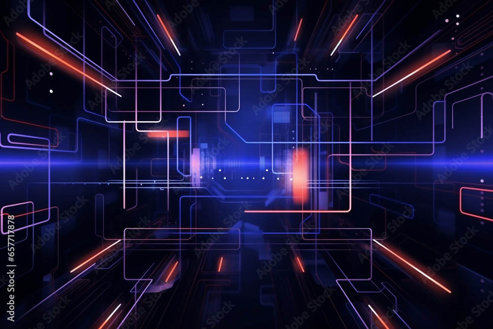 Obraz premium Abstract technology digital line electronic network data innovation concept background.