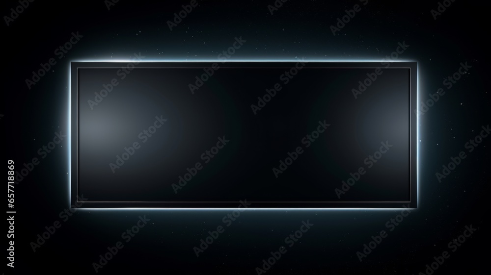 Black LED Creative Abstract Geometric Frame. Textured photorealistic mount. Abstract Bright Surface Geometrical Horizontal Background. Ai Generated Photo frame with copy space. Black LED Creative Abstract Geometric Frame. Textured photorealistic mount. Abstract Bright Surface Geometrical Horizontal Background. Ai Generated Photo frame with copy space.