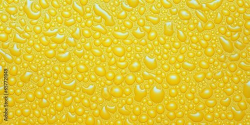 water drops in front of yellowf background photo