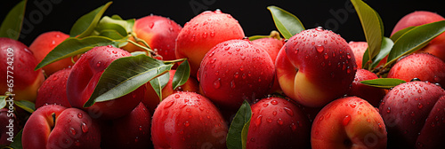 Red apple fresh and ripe fruit food banner for web or design. Generative AI