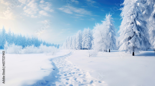 Winter forest landscape © Veniamin Kraskov