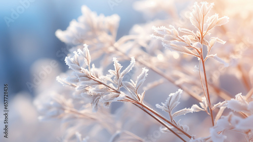 CHRISTMAS CARD. WINTER MORNING GRASS COVERED WITH FROST, legal AI