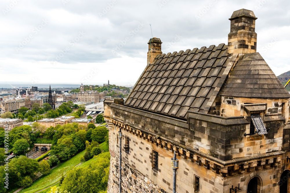 View over Edinburgh from Edinburgh Castle, Scotland, UK, Europe