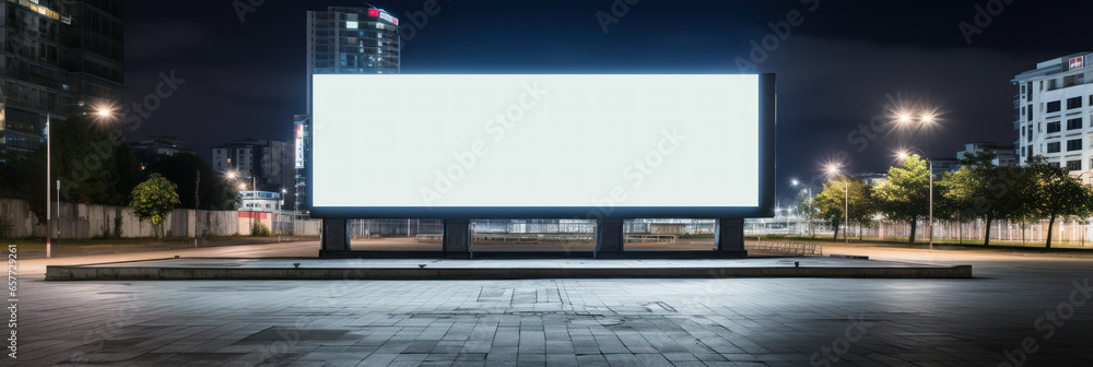 Empty signboard for advertising, billboard with space for mockup information, billboard on city streets Empty signboard for advertising, billboard with space for mockup information, billboard on city streets