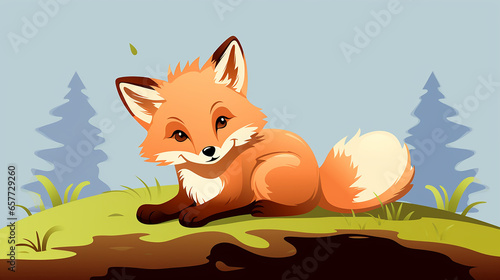 Tiny Fox Cub  Vector Artwork
