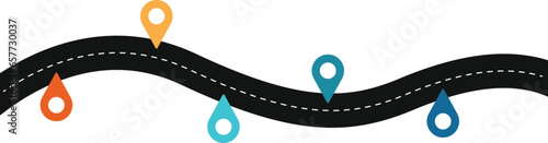 Road map and route isolated inforgraphic template