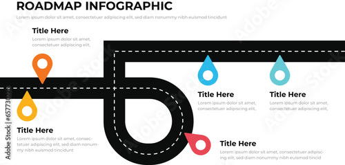 Road map and route isolated inforgraphic template