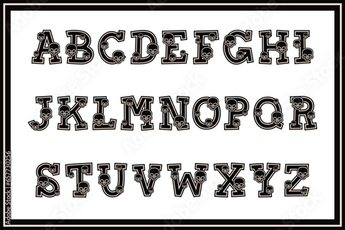 Versatile Collection of Skull Alphabet Letters for Various Uses