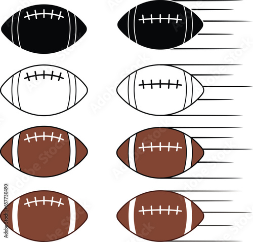 American Football Clipart - Outline, Silhouette & Color