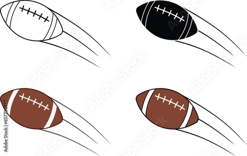 American Football Toss Clipart - Outline, Silhouette & Color