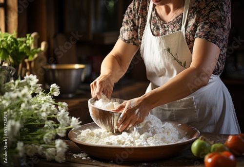 Woman_mixing_ingredients_in_bowl_with_wooden_spoon 10