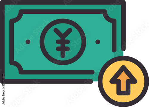 yen increase icon