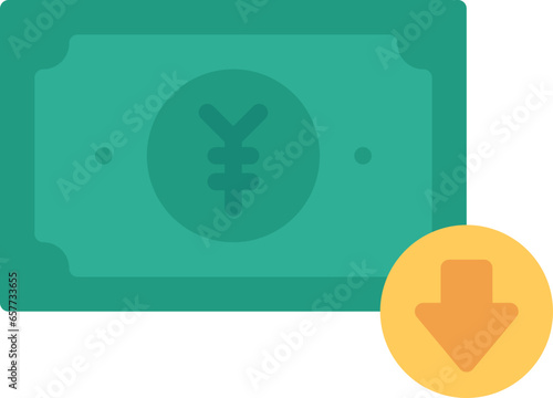 yen decrease icon