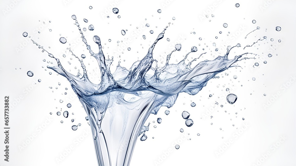 Splash liquid pure water, pour or swirl with realistic drops. Splash liquid pure water, pour or swirl with realistic drops.