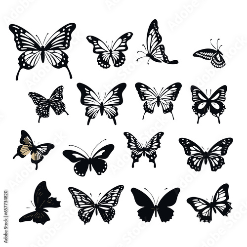 collection of butterflies, butterflies silhouette, silhouette butterflies © Feroza Bakht 