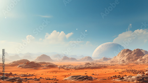 A scene of rocks in the desert. Generative Ai