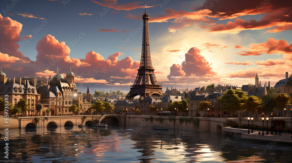 Obraz premium The Eiffel Tower in Paris France