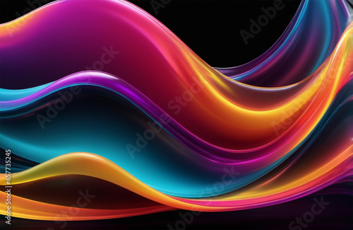 Abstract Colorful wave glass effect background