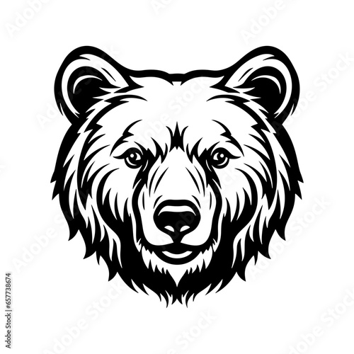 animal illustration, bear illustration with solid color 
