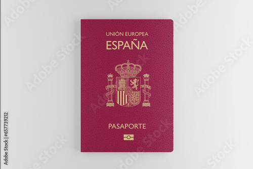 Spanish passport on a white background, Spain passport